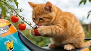 Кот продает свежие помидоры!🐱🍅