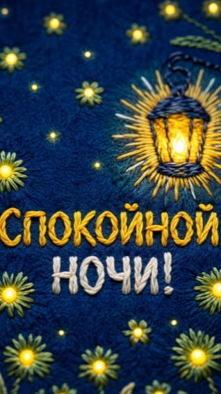 Спокойной ночи — короткая открытка с тёплыми словами и музыкой 🌙