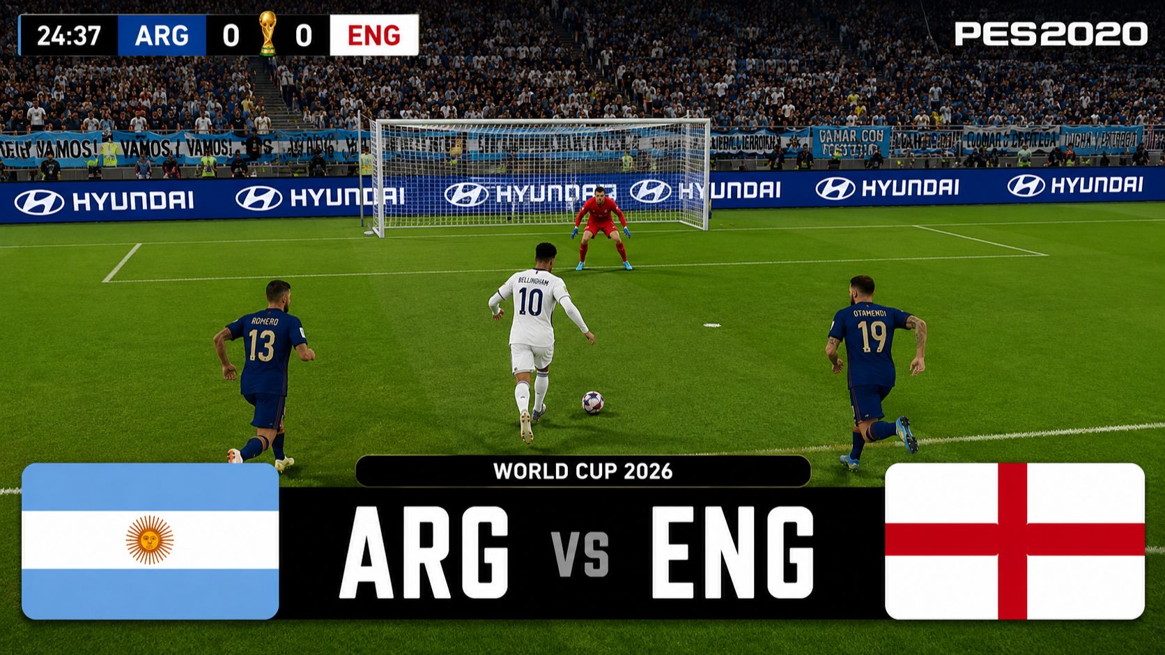 Аргентина — Англия | World Cup 2026 | WC26 Football Match | PES 2020 Gameplay смотреть онлайн