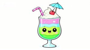 Как легко нарисовать милый радужный напиток 🍹