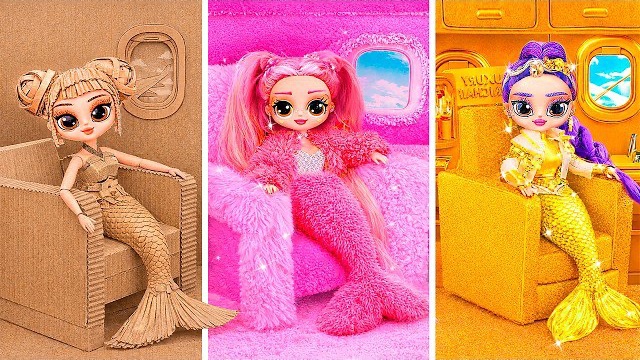 DIY Золотые, Картонные и Пушистые образы Русалок для K-Pop Охотниц на Демонов в самолете! смотреть онлайн