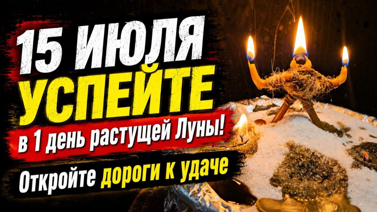 15 ИЮЛЯ УСПЕЙТЕ в 1 день растущей Луны! Откройте дороги к удаче и деньгам на месяц