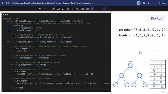 9 -Construct Binary Tree from Preorder and Inorder Traversal 105 смотреть онлайн