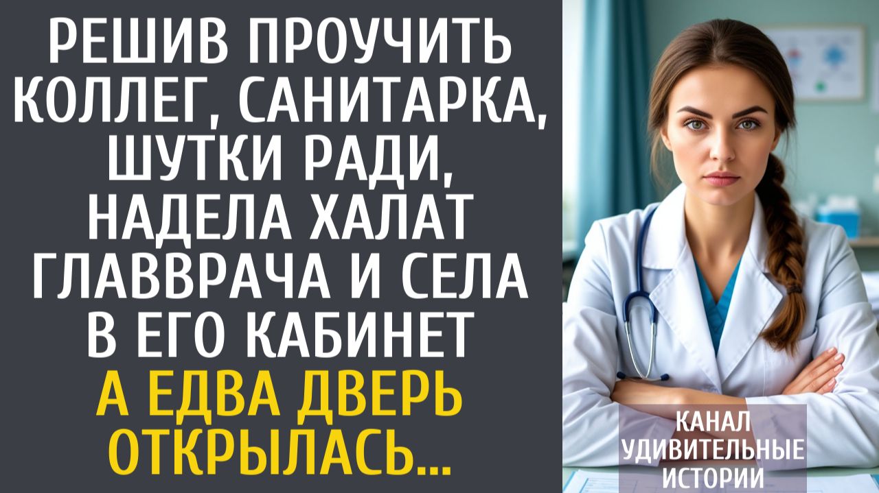 Истории из жизни: Решив проучить коллег, санитарка надела халат главврача и села в его кабинет… смотреть онлайн