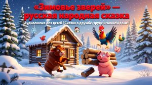 🐂🏠❄️ «Зимовье зверей» — русская народная сказка | Аудиосказка для детей | Сказка о дружбе, труде