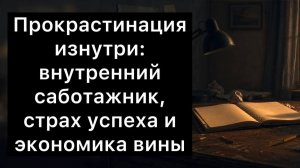Прокрастинация изнутри: внутренний саботажник, страх успеха и экономика вины. Урок с практикой