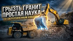 Скальный сверхусиленный ковш «Профессионал» работает на гранитном карьере в Ленинградской области