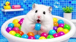ДЕРЗКИЙ ПОБЕГ из Тюрьмы! Хомяк против ловушек лабиринта и Цветная Ванна 🐹💥Видео детям