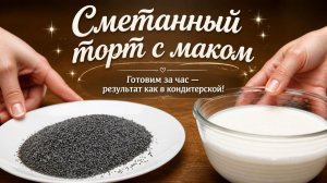 ✨ Сметанный торт с маком_ готовим за час — результат как в кондитерской! 🥧