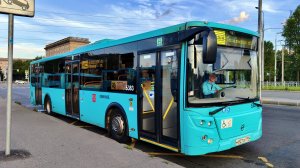 Вечерняя поездка на автобусе 145Э ГУП «Пассажиравтотранс» Октябрьская улица - АС Кировский завод.