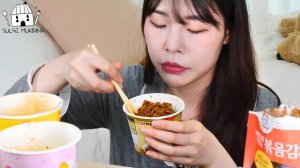 Мукбанг - острая лапша и лапша с чёрным соусом - острый вкус