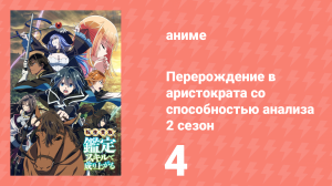 Перерождение в аристократа со способностью анализа 2 сезон 4 серия (аниме-сериал, 2024)