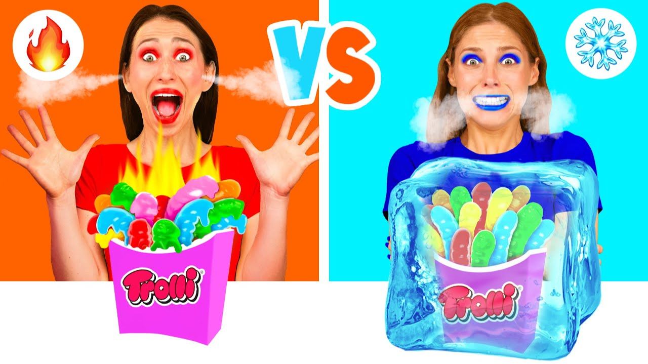 Холодная или Горячая Еда Челлендж # Потрясающие Кухонные Хитрости Fun Teen смотреть онлайн