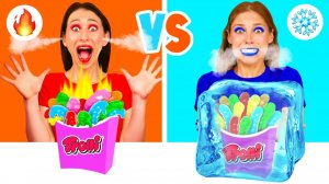 Холодная или Горячая Еда Челлендж # Потрясающие Кухонные Хитрости Fun Teen