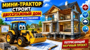 Самодельный мини-трактор строит настоящий двухэтажный семейный дом, устойчивый к стихийным бедствиям