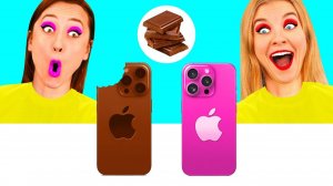 Челлендж. Шоколадная Еда vs Настоящая еда # Смешные Челленджи от PaRaRa Challenge