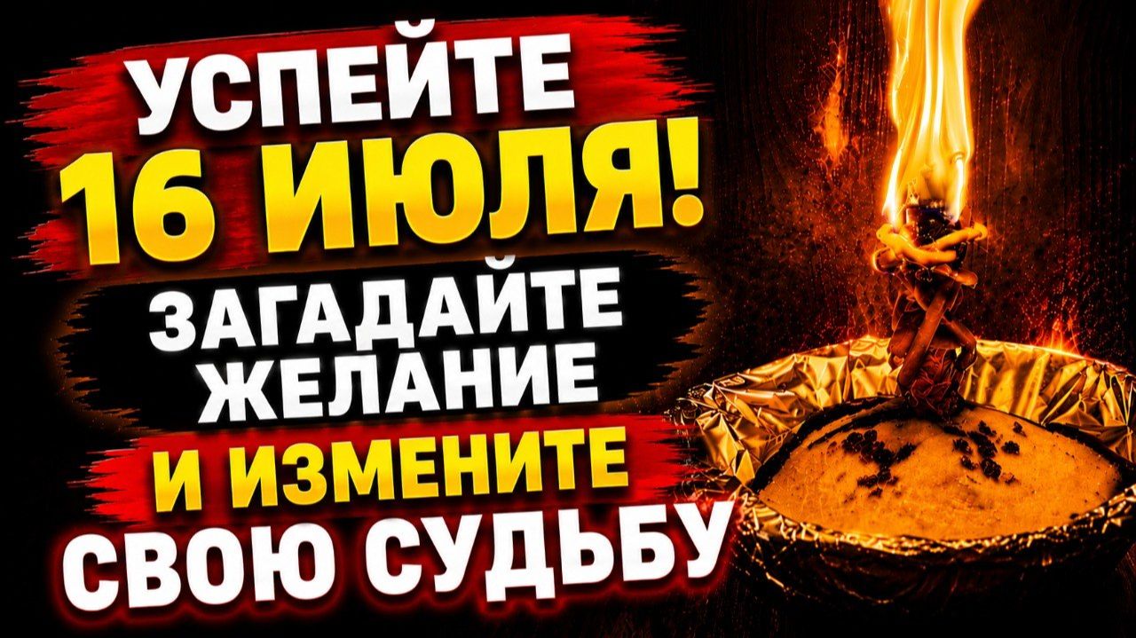 УСПЕЙТЕ 16 ИЮЛЯ! Загадайте
желание и измените свою судьбу!
