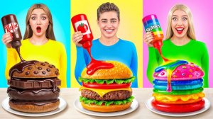 Мармеладная еда vs Настоящая еда vs Шоколадная еда Челлендж #Кухонные войны от Multi DO Challen