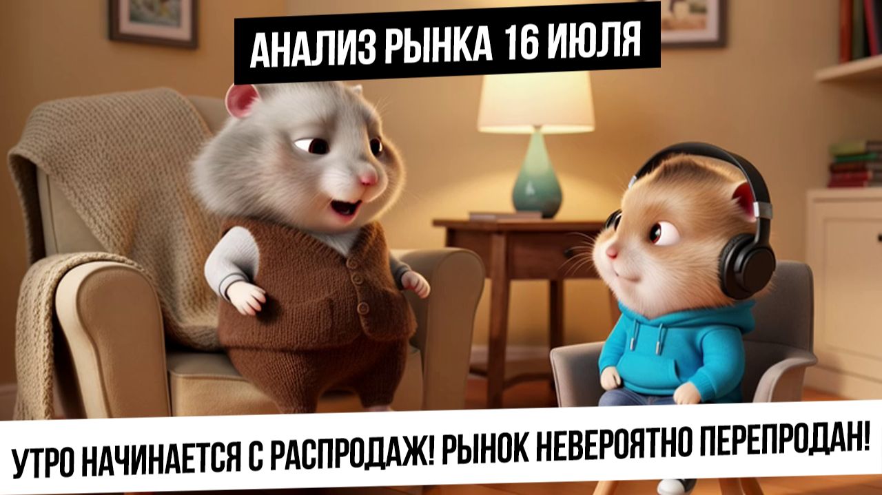 Анализ рынка 16 июля. Панические продажи с самого утра! Критическая перепроданность! Побег в валюту! смотреть онлайн