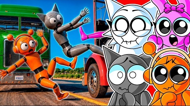КРАШ-ТЕСТ КОМАНДЫ SPRUNKI в BeamNG Drive смотреть онлайн