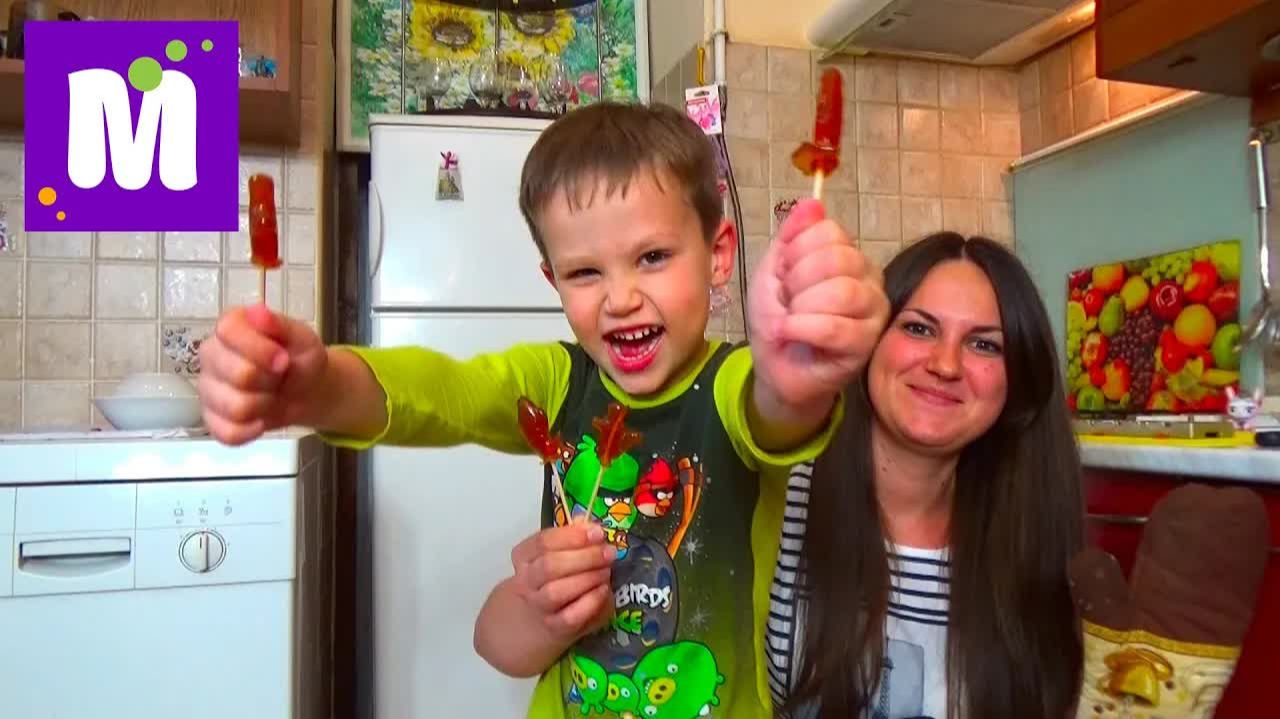 Делаем леденцы на палочке с Людой