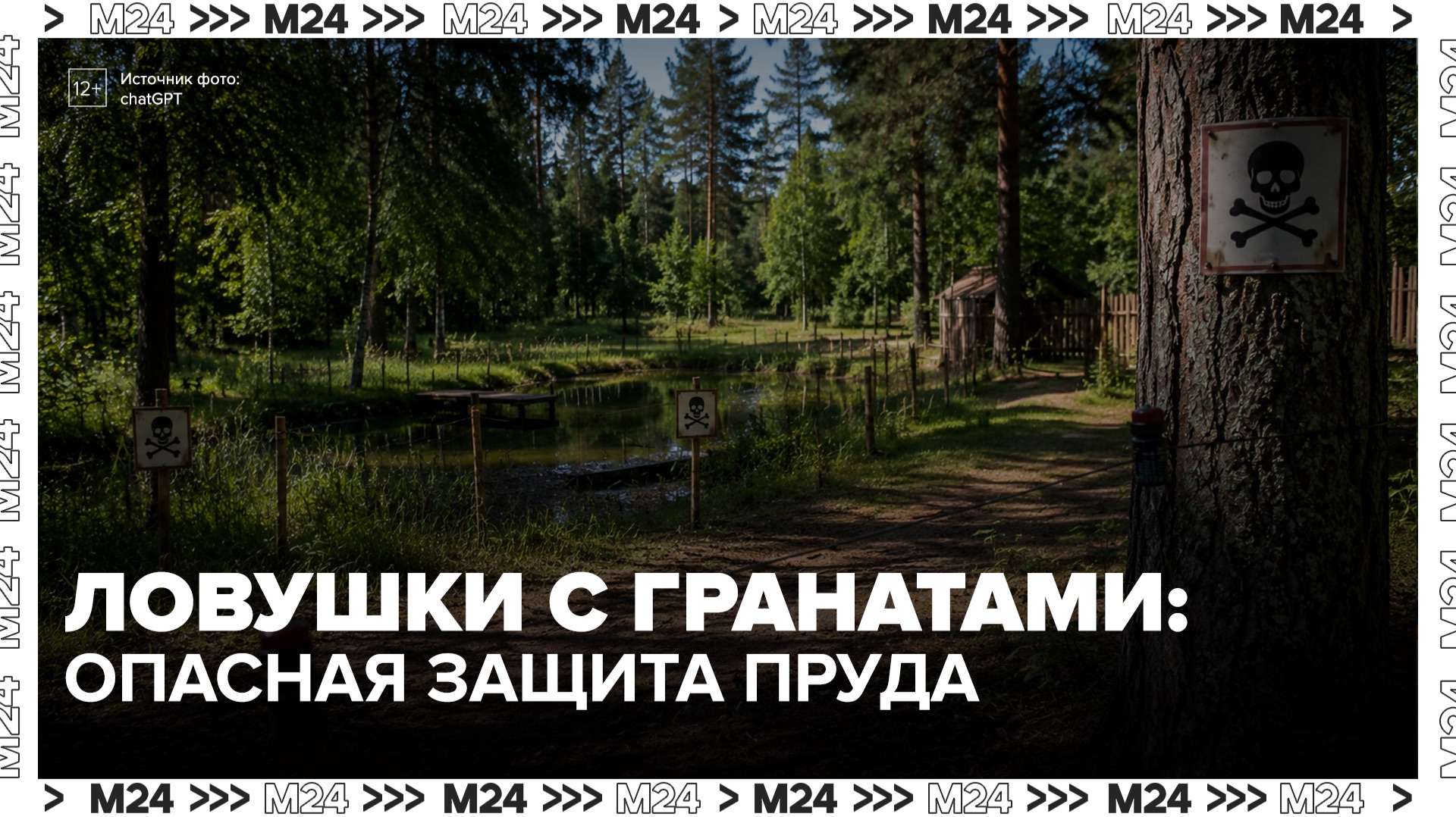 Владелец водоема расставил в лесу Подмосковья растяжки со светошумовыми гранатами - Москва 24 смотреть онлайн