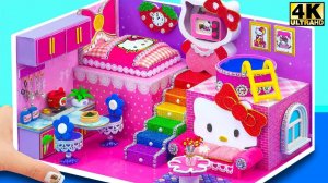 Сделайте простой и самый красивый домик Hello Kitty с милым бассейном из картона #Миниатюрный д