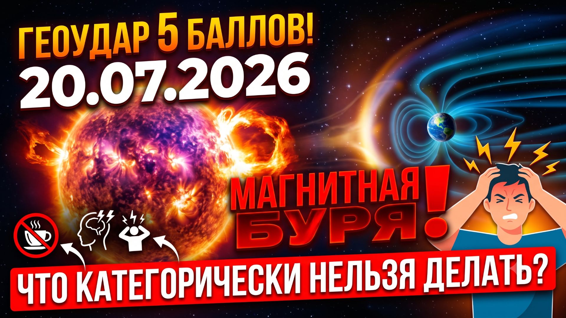 20.07.2026: Мощный геоудар 5 баллов. Магнитная буря сегодня. Что категорически нельзя делать. смотреть онлайн