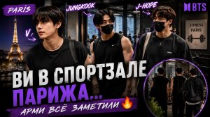 🔥 Ви, Чонгук и Хоби в спортзале Парижа: Арми обсуждают новый момент BTS.