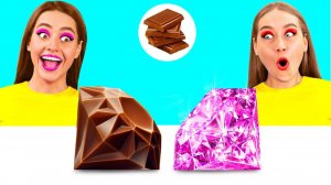 Челлендж. Шоколадная Еда vs Настоящая еда # Забавные Кухонные Лайфхаки