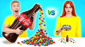 Челлендж Гигантская vs Крошечная еда #Съедобная Битва от Multi DO Challenge