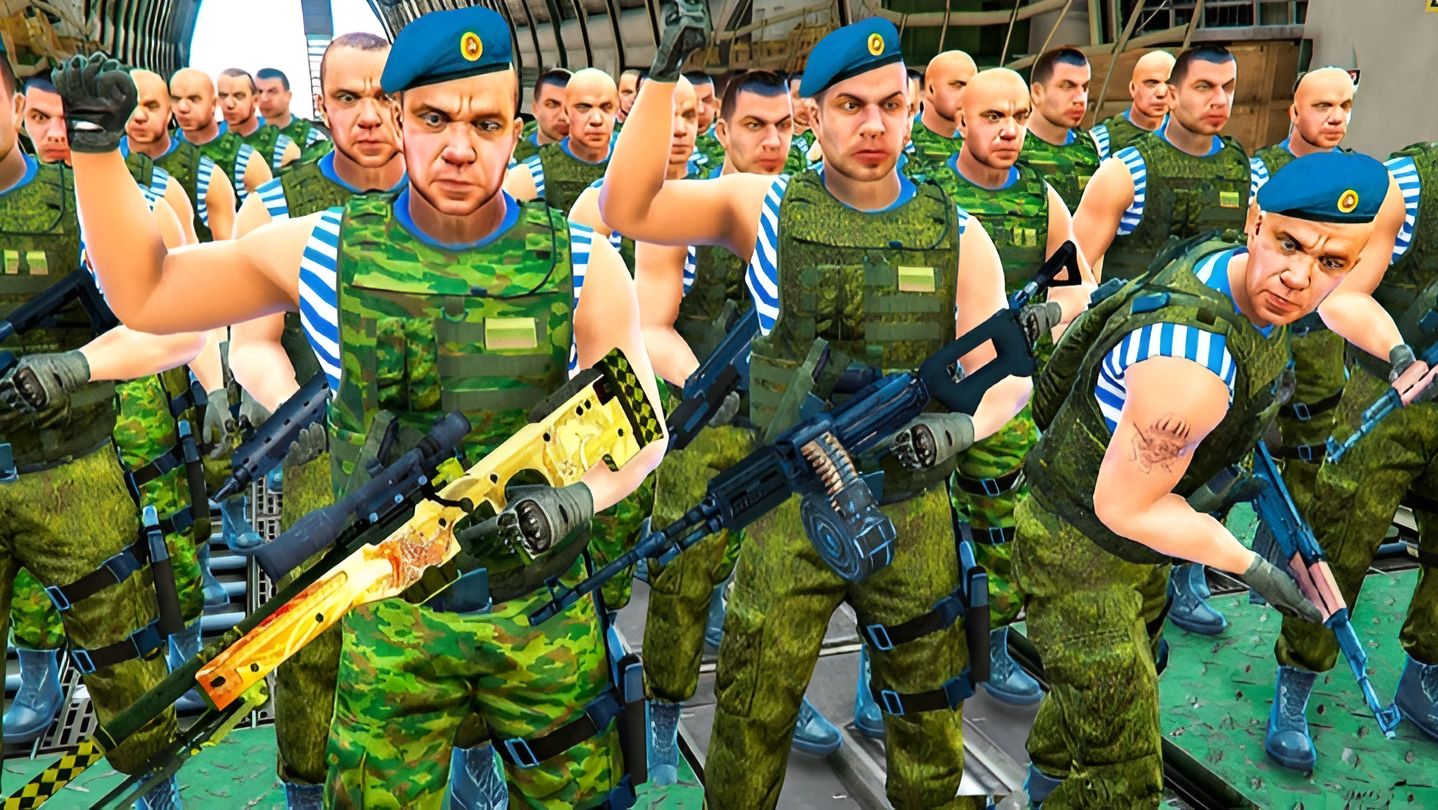 ВДВ ОСВОБОЖДАЕТ ГОРОД ОТ БАНДИТОВ ОМОН и РУССКАЯ АРМИЯ в GTA 5 MODS смотреть онлайн