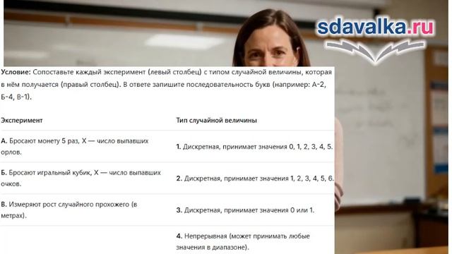 ВиС 10 класс. Урок 14. Тест 2. Случайная величина и её распределение. смотреть онлайн