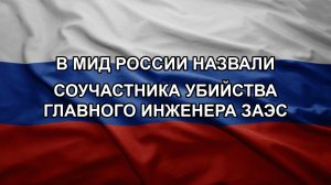В МИД России назвали соучастника убийства главного инженера ЗАЭС