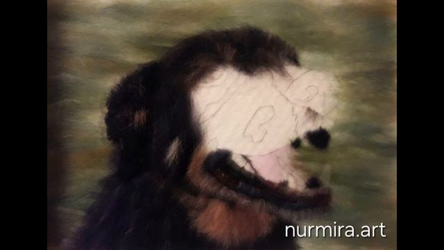 Ролик создания картины шерстью 