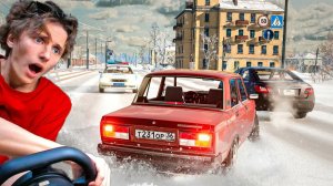 ЗИМНИЙ ДРИФТ на ВАЗ 2107 в БИМКЕ на РУЛЕ ｜ BeamNG.drive