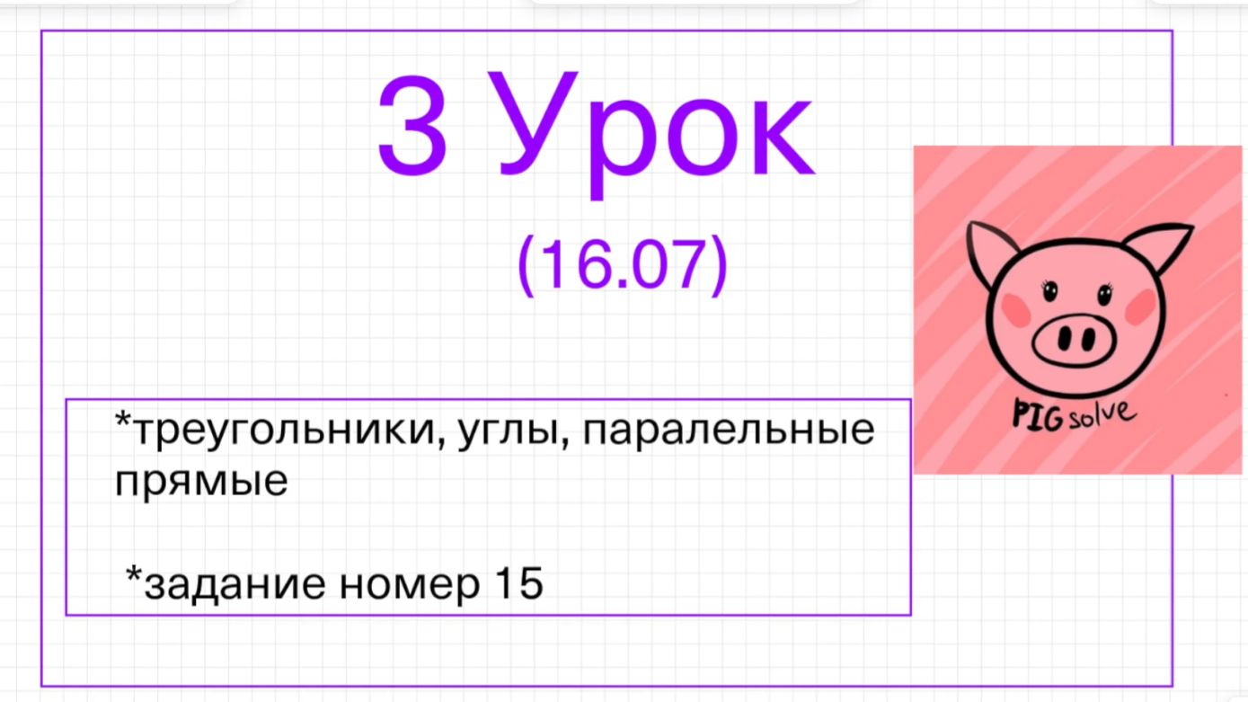 Урок 3 летней школы PIGsolve