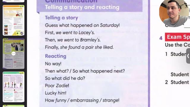 English Telling Story and Reaction