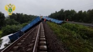 Вагоны с глиноземом сошли с рельсов в Пермском крае: кадры с места ЧП.
