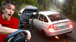 ШАШКИ на ПРИОРЕ с ПАЦАНАМИ по ТРАССЕ ЗАКОНЧИЛИСЬ АВАРИЕЙ...! ｜ BeamNG.drive