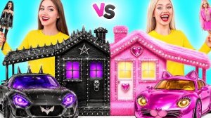 Строим Удивительный Кукольный Домик | Черное vs Розовое Челлендж