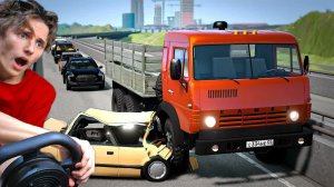 УЗКИЕ УЛОЧКИ и ШАШКИ на КАМАЗЕ в БИМКЕ... ｜ BeamNG.drive ＊＊СГОРЕЛ РУЛЬ＊＊