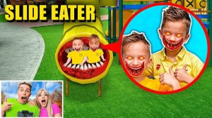 Наш дрон снял, как SLIDE EATER съел ВЛАД и НИКИ!