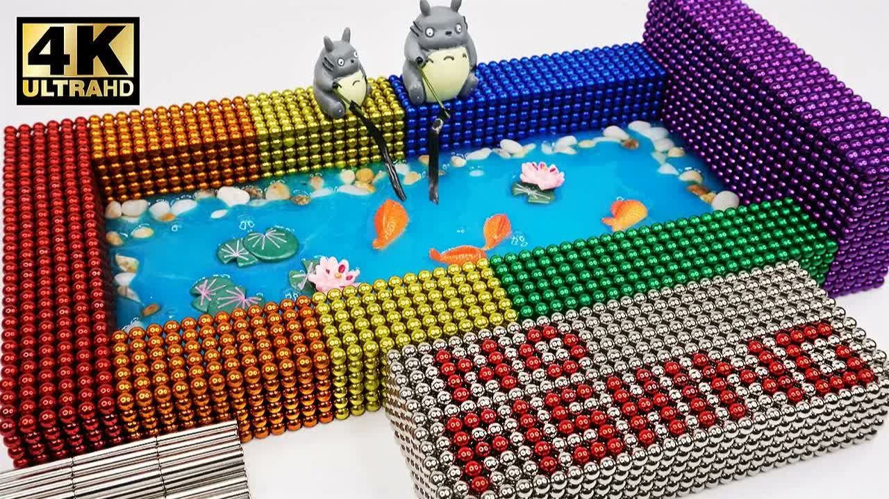 DIY - How To Make Beautiful Fish Pond With 8856 Magnetic Balls ( ASMR ) | Magnet World 4k