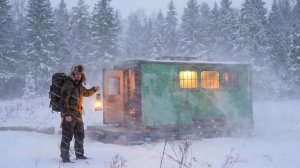 Зимняя ночь в старом трейлере в глуши
