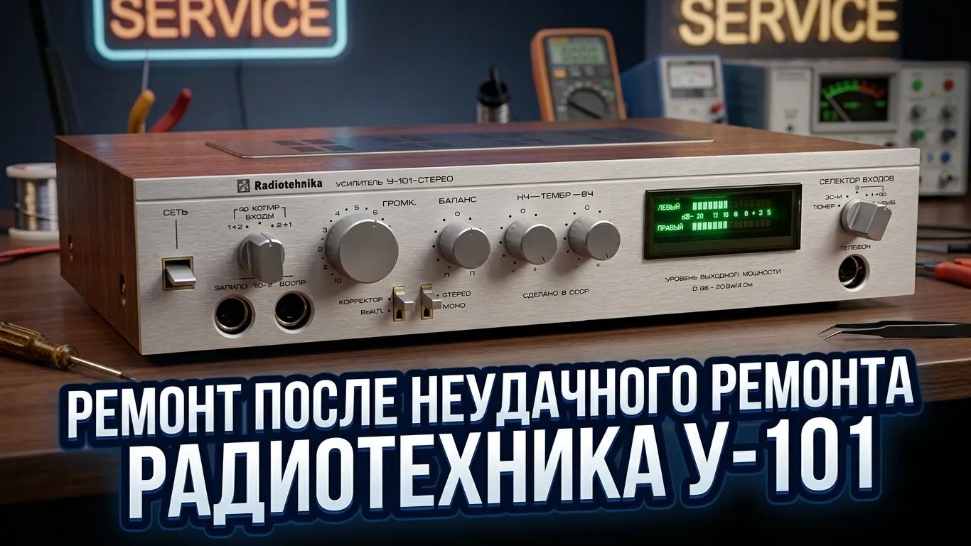 Усилитель Радиотехника У-101 - ремонт после криворукого мастера смотреть онлайн