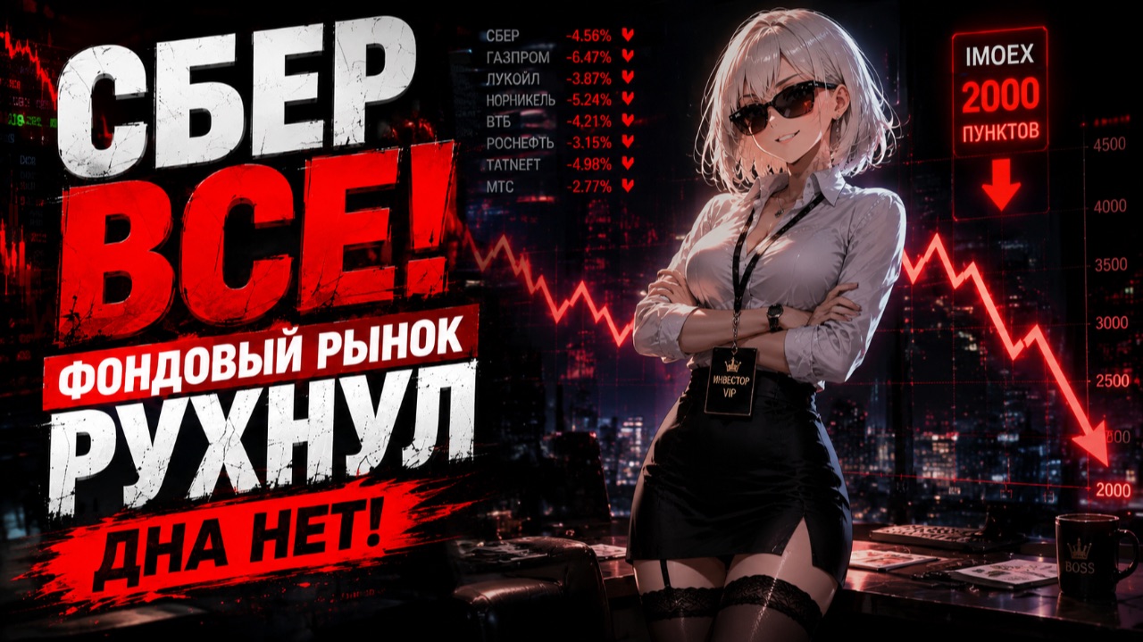 Сбер ВСЕ! Акции падают - Фондовый рынок трещит по швам 💀 смотреть онлайн