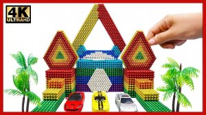 DIY - Beautiful Villa House, Amazing Construction with Magneticballs  | Pixel Art by Magnet World 4K