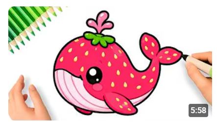 КАК ПРОСТО НАРИСОВАТЬ КАВАЙИ-КИТА В СТИЛЕ КЛУБНИКИ 🍓🐋 смотреть онлайн