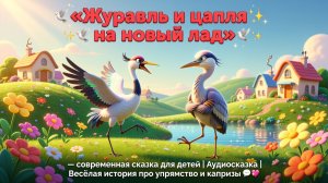 «Журавль и цапля на новый лад» — современная сказка для детей | Аудиосказка | Весёлая история